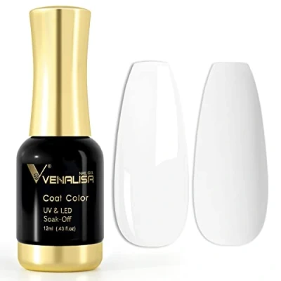 Abbildung von VENALISA UV Nagellack Gellack milchig weiß farben,Gel Nail Polish Soak Off Nägel Farbgel Kit milky white Gel für Nageldesign Maniküre 12ml
