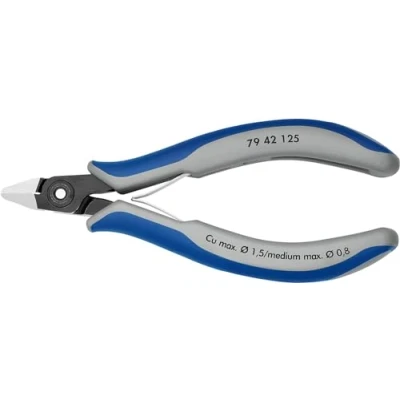 Abbildung von Knipex 79 42 125, Diagonale Zange, Chrom Vanadium Stahl, Kunststoff, Blau, Grau, 125 mm, 58 g