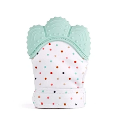 Abbildung von Funky Planet Beißhandschuh für Babys ab 0 Jahren Baby Teething Toy Raschelnder &amp; Beruhigender Zahnhandschuh Zahnungshilfe aus Lebensmittelechtem Silikon