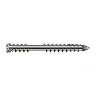 Abbildung von SPAX Terrassenschraube, 5 x 40 mm, 180 Stück, Fixiergewinde, Zylinderkopf, T STAR plus T25, CUT Spitze, Edelstahl rostfrei A2 8000000288210