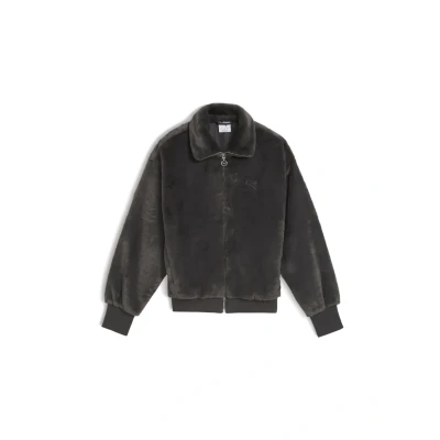 Abbildung von Puma Wardrobe Essentials Weiche Fleecejacke Damen Mit Plain Dusky Gray Größe: M