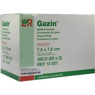 Abbildung von Gazin Mullkomp.7,5x7,5 cm steril 8fach 50X2 St