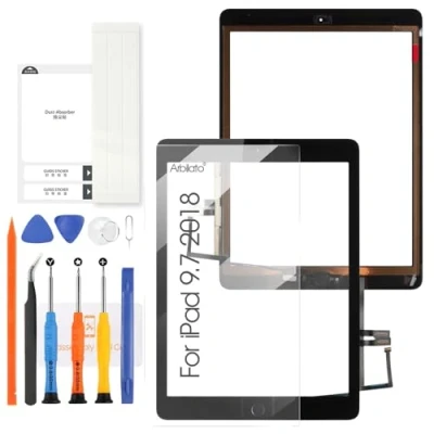 Abbildung von Arbilato Ersatzbildschirm für iPad 9.7 2018 6th A1893 A1954, 6. Generation, Touchscreen iPad6 Digitalisierer mit Home Button (schwarz)