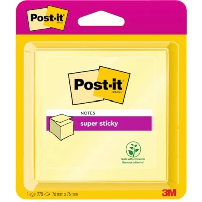 Abbildung von Post it 2014 SCY Haftnotiz Super Sticky Würfel 76 x mm, gelb, 270 Blatt