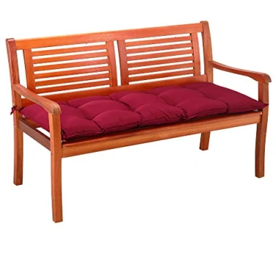Abbildung von DETEX® Bankauflage Sitzkissen Dunkelrot Polyester Visko Effekt 110x45cm Sitzpolster Gartenbank Bank Kissen Polster Auflage Rückenkissen Bankkissen Sitzauflage 2 Sitzer