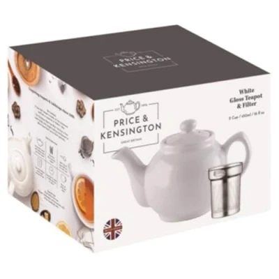 Abbildung von Price &amp; KENSINGTON® Teekanne Kensington Set Teekannen + Sieb, 6 Tassen weiß 1,1 Liter