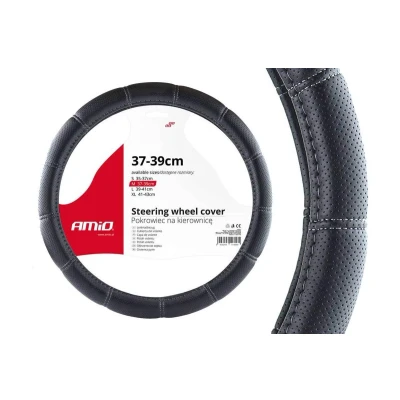 Abbildung von AMiO SWC 29 M 02566 Lenkradbezug schwarz 37 39 Eco Leder