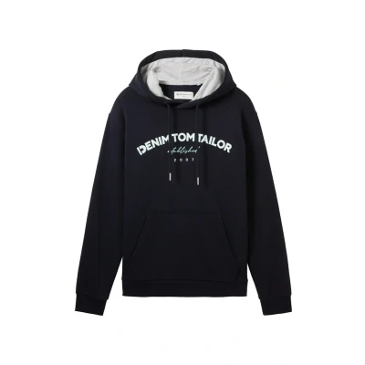 Abbildung von TOM Tailor Denim MIT LOGO Print Kapuzenpullover, Herren, Größe: XXL, Sky captain blue
