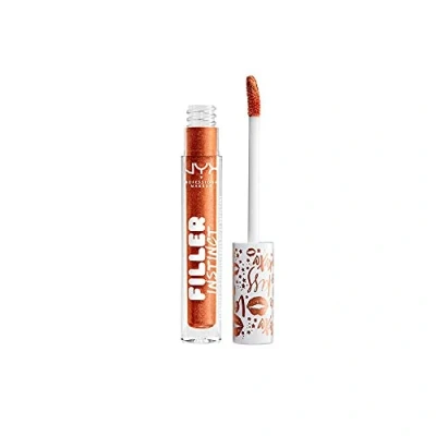 Abbildung von NYX Professional Makeup Lipgloss, Filler Instinct Plumping Polish, Glitzernder Lippenstift, Vegane Formel, Feuchtigkeitsspendend und pflegend, 2,5 ml, Farbton: Copper Gold