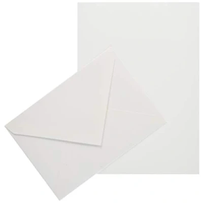Abbildung von Lalo 62200L Korrespondenz Set Toile impériale (mit 5 Blatt DIN A5, 14,8 x 21 cm, gerade Kante und Umschläge, 11,4 16,2 nassklebend gefüttert) weiß