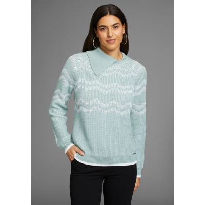 Abbildung von Laura Scott Strickpullover mit Zickzackstrickmuster NEUE KOLLEKTION