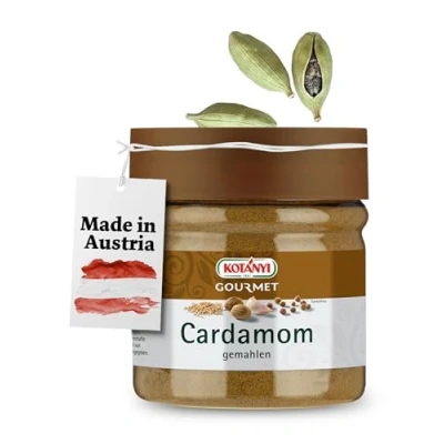 Abbildung von Kotanyi Gourmet Cardamom gemahlen aromatische, süßlich scharfe Geschmacksnote, für das orientalische Etwas, 400 ml
