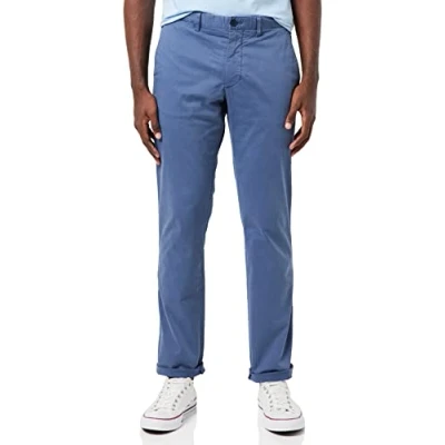 Abbildung von Tommy Hilfiger Herren Chinos Denton TH Flex Satin Stretch, Blau (Faded Indigo), 33W / 29L