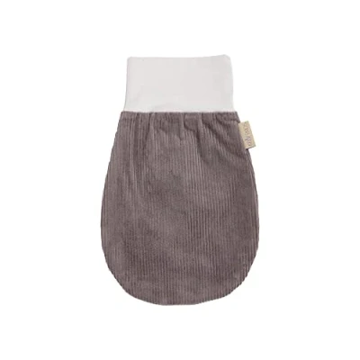 Abbildung von KraftKids Strampelsack Cord Breitcord Grau für den Herbst/Winter aus Musselin Baumwolle und warmen Fleece in zwei Größen erhältlich