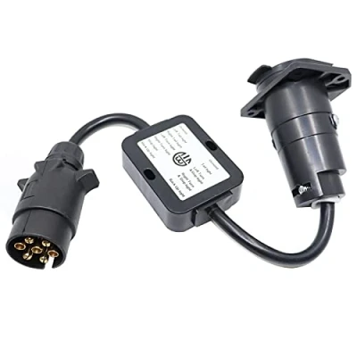 Abbildung von CARROFIX Trailer Light Converter European 7 Pin Round Connector to US Way Blade
