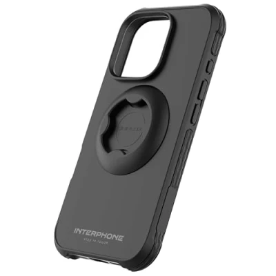 Abbildung von INTERPHONE QUIKLOX Schutzhülle für Apple iPhone 16 Pro Tetraforce Motorrad Modulares System Schnellverschluss