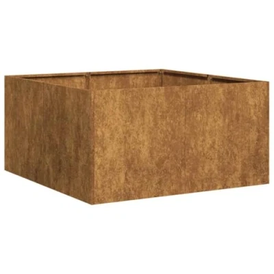 Abbildung von vidaXL Pflanzkübel Rostig 80x80x40 cm Wetterfester Stahl, Pflanzschale, Garten Pflanzkübel, Outdoor Pflanzgefäß, Hochbeet, Pflanzgefäß