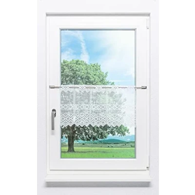 Abbildung von LYSEL Scheibengardine Kleeblatt Design (Bx H) 216cm * 30cm Weiß/reinweiß