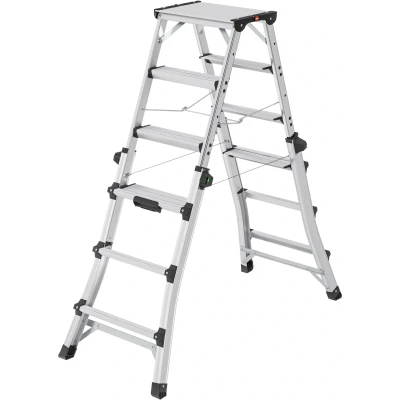 Abbildung von Hailo D100 TL TopLine Stehleiter mit teleskopierbaren Holmen