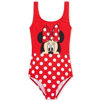 Abbildung von Disney Badeanzug Mädchen, Einteiliger Schwimmanzug Badekleidung Geschenke für Mädchen (Rot Minnie, 5 6 Jahre)