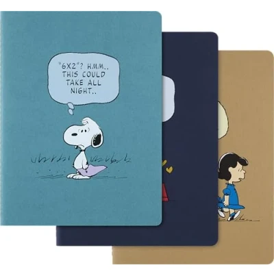 Abbildung von Moleskine Peanuts Cahier (3er Set), XL, Kartoneinband, liniert, verschiedene Farben