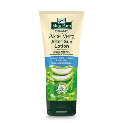 Abbildung von Aloe Pura Vera After Sun Lotion, natürlich, vegan, tierversuchsfrei, paraben &amp; SLS frei, beruhigend, 200ml