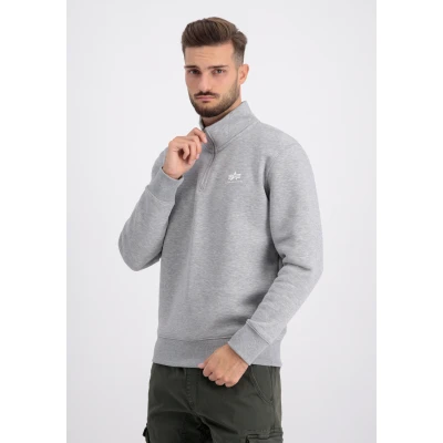 Abbildung von Alpha Industries Half Zip Sweater SL Sweatshirt für Herren Grey Heather