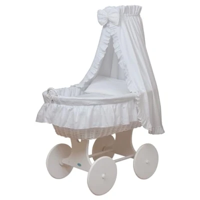 Abbildung von Waldin Stubenwagen Set mit Ausstattung,XXL,Bollerwgen,komplett,9 Modelle wählbar,Gestell/Räder weiß lackiert,Stoffe