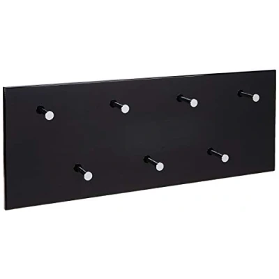 Abbildung von HAKU Möbel Wandgarderobe chrom, schwarz, MDF, Metall Maße: B 80 cm x H 30 T 6 cm, Style: Modern