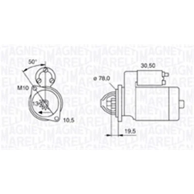 Abbildung von MAGNETI MARELLI 063721158010 Anlasser 12 1,4 13 OPEL: Astra H Caravan, Zafira B, Schrägheck