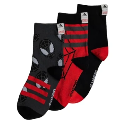 Abbildung von adidas Performance Marvel Spiderman CREW 3 Pairs Sportsocken für Kinder, Größe: 40 42, Black/grey six/grey six