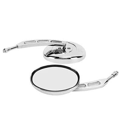 Abbildung von Motorrad Rückspiegel, stark reflektierend 360 Rotation Lenkerspiegel Chrom Links Rechts Ersatz für zum Umbau