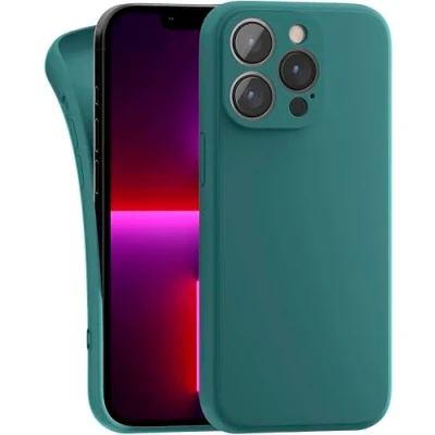 Abbildung von MyGadget Hülle Kompatibel mit iPhone 13 Pro robuste Silikon Schutzhülle TPU Case Slim Silikonhülle Back Cover Kratzfest Handyhülle Matt Olivgrün