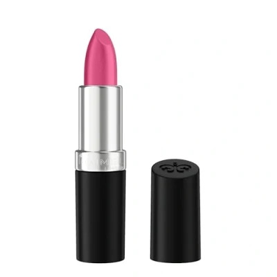 Abbildung von Rimmel Lasting Finish 350 Pink Power Lippenstift, Satin, langanhaltend, satte Farbe, feuchtigkeitsspendend, vegane Formel, 4 g