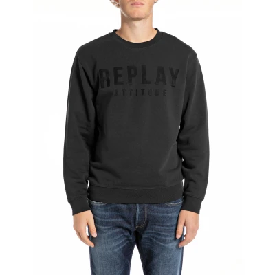 Abbildung von Replay Sweatshirt, mit Logo Schriftzug auf der Brust