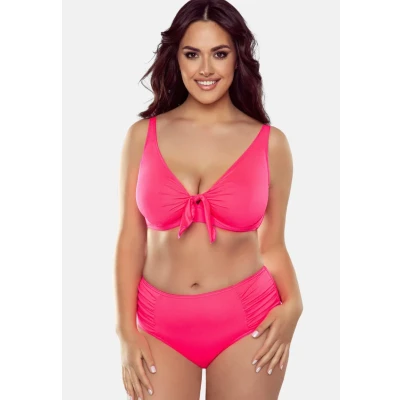 Abbildung von VIVISENCE 3002 Bikinislips Dame Bademode Musterlos Gerafft Hoher Bund Setteil EU, Neonpink,46