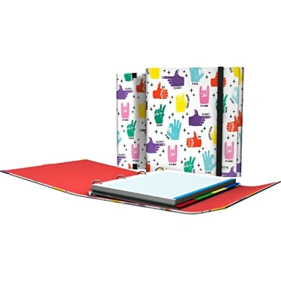 Abbildung von Grafoplás 88212643. Ordner 4 Ringe mit Klappe, A4, Gummibandverschluss, inkl. Ersatzteil und Trennwänden, Karpeplus, Elena Corredoira, Hands