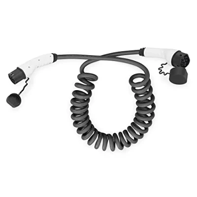 Abbildung von DIGITUS Mode 3 Ladekabel für Elektroautos &amp; PHEV 10 m Typ 2 1 Phasig 32 A 7,4 kW Spiralkabel Schwarz