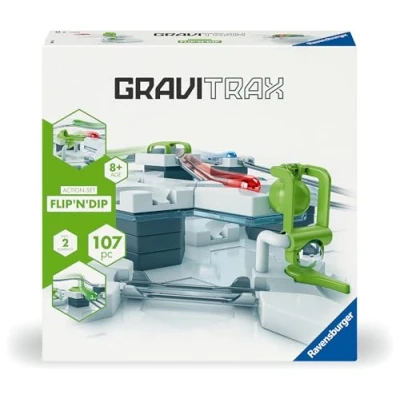 Abbildung von Ravensburger 27485 GraviTrax Actionset Flip`n`Dip Starterset Murmelbahn und Konstruktionsspielzeug ab 8 Jahren, alleine bespielbar