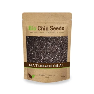 Abbildung von Naturacereal Bio Chia Samen 1kg Reich an Omega 3 und Ballaststoffen, rein pflanzliche Proteinquelle ideal für Smoothies, Overnight Oats Backwaren