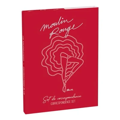 Abbildung von Clairefontaine 812442C Korrespondenzset Moulin Rouge, 12x16,5 cm mit 8 Einzelkarten 11x15,5 sortiert und Umschlägen Pollen C6 Naturweiß, 1 Set