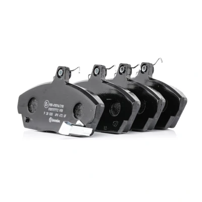 Abbildung von BREMBO P 28 020 Bremsbelagsatz mit akustischer Verschleißwarnung Bremssattelschrauben Zubehör HONDA: CIVIC 7 Coupe, 6 Fastback