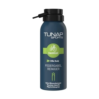 Abbildung von TUNAP SPORTS Federgabel Reiniger 125ml Spray für Dämpf und Federelemente am Bike reinigt, pflegt, schmiert Materialverträglich schützt Dichtungen E ready Made in Germany