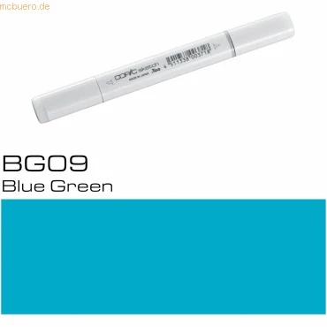 Abbildung von COPIC Sketch Marker Typ BG 09, Blue Green, professioneller Pinselmarker, mit einer Super Brush Spitze und Medium Broad