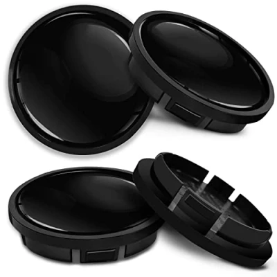 Abbildung von SkinoEu Kompatibel für Nabendeckel VW 66mm 5G0601171XQI Radnabenabdeckung Alufelgen Felgendeckel Nabenkappe Radkappen Schwarz Glanz CR 4