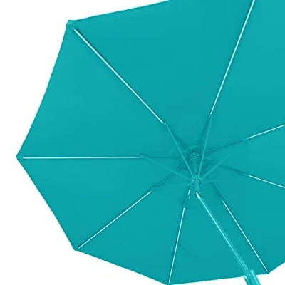 Abbildung von blumfeldt Sonnenschirm für Balkon &amp; Garten, mit LED Beleuchtung, Wasserfest UV Schutz, Verstellbarer Sonnenschirme Rund Knickbar, Sonnenschutz Solarpanel, Runder Gartenschirm