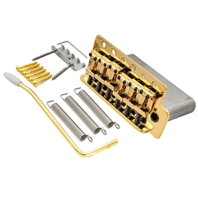 Abbildung von Wilkinson WOV03 54mm(2 1/8 inch) Vintage Tremolo Bridge 6 Screw Squier/Mexico Fender/MIJ Strat Electric Guitar (Gold)