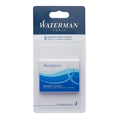 Abbildung von Waterman Füller Tintenpatronen Extra lang Serenity Blue 8 Stück Blister Verpackung