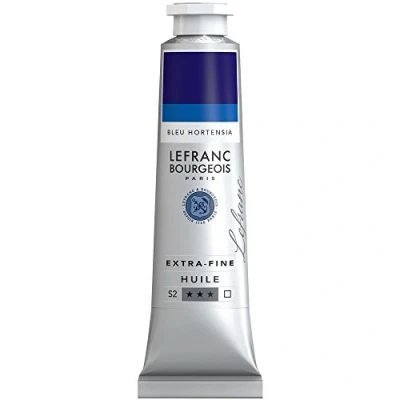 Abbildung von Lefranc Bourgeois 405084 extra feine Ölfarbe in Künstlerqualität aus hochwertigen Pigmenten, lebendige Farben, hohe Lichtechtheit, 40ml Tube Hortensienblau
