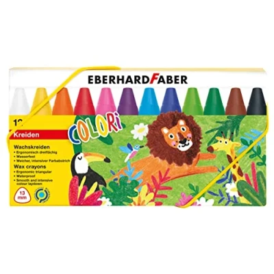 Abbildung von Eberhard Faber 524010 Wachsmalkreide Colori, 12 wasserfeste Wachsmalstifte im Kartonetui